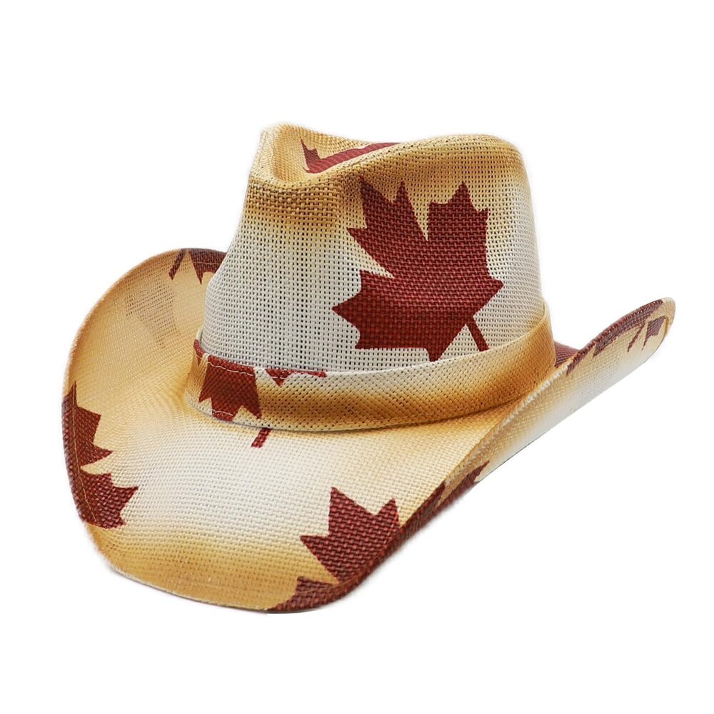 4106 Straw Cowboy Hat Unisex Western Beach Sun Hat Wide Brim Fedora Hat